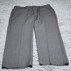 Haggar Standards Dress Pants Mens 38x29 Grey Straight Fit Super Flex Waistband